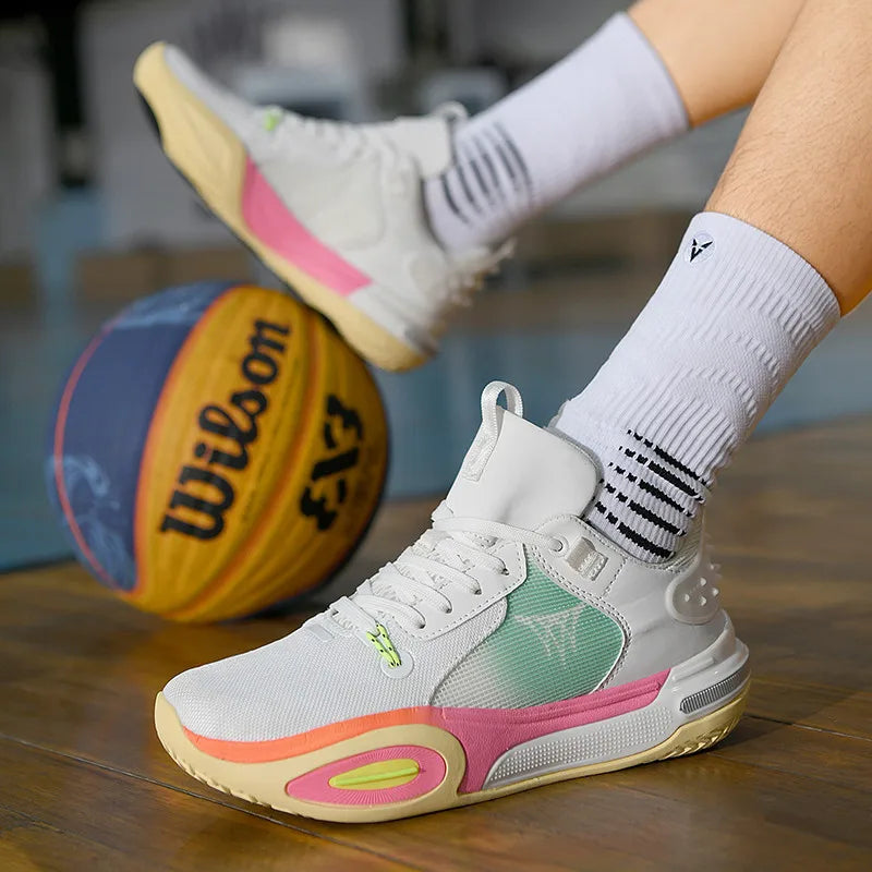 Male Sports Shoes TPU Rubber Sole Basketball Shoes Non-slip Shock-absorbing Women's Training Shoes Running Shoe Men High Quality