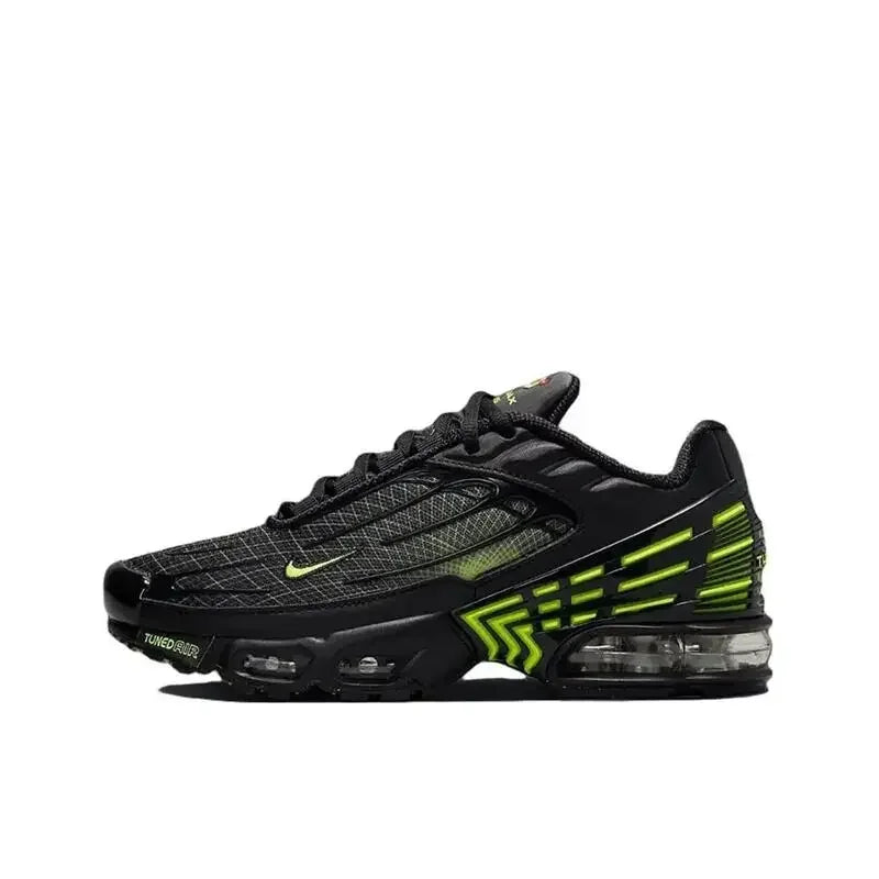 Nike Air Max Plus Tn 3 Men's Running Shoes - Non Slip, Durable, Fabric Mesh, Breathable Running Shoes GS/Black/Green